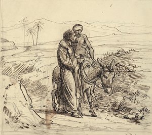 Le bon Samaritain accompagne le blessé