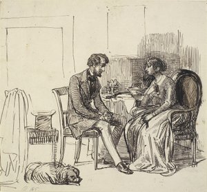 Un monsieur en visite chez une jeune dame