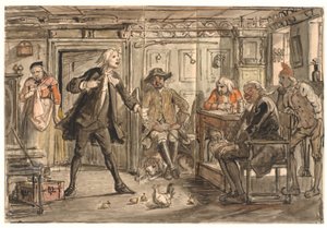 Erasmus Montanus disputant avec Per Degn - Wilhelm Marstrand