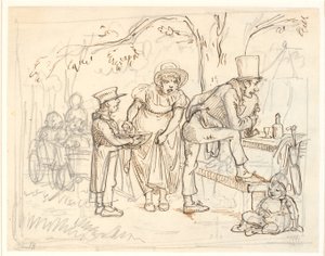 Un accident lors du pique-nique de la famille du cordonnier - Wilhelm Marstrand