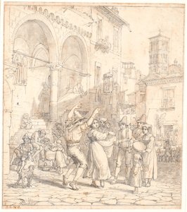 Musiciens de rue italiens sur une place