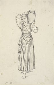 Femme avec une cruche sur l