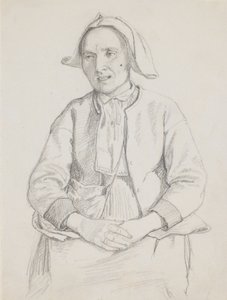 Femme suédoise assise, demi-figure - Wilhelm Marstrand
