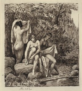 Trois femmes se baignant - Wilhelm Marstrand