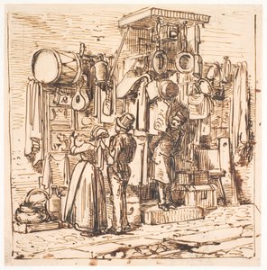 Devant une boutique de brocanteur - Wilhelm Marstrand