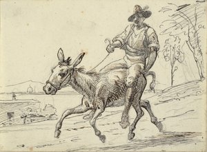 Jeune homme chevauchant un âne - Wilhelm Marstrand