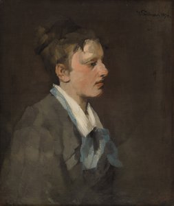 Bruxelloise avec une cravate bleue - Wilhelm Trübner