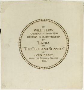 Page de titre des "Odes et sonnets de John Keats".