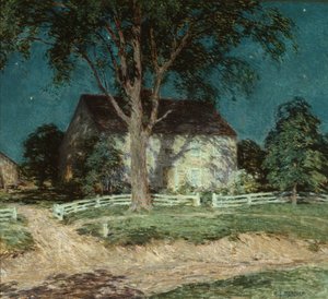 Old Homestead Connecticut, vers 1914 (huile sur toile) - Willard Leroy Metcalf