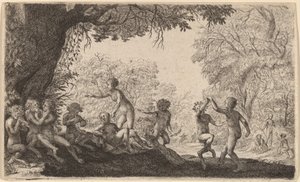 Bacchanale avec un couple dansant à droite - Willem Basse