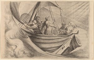 César traversant des mers orageuses - Willem Basse