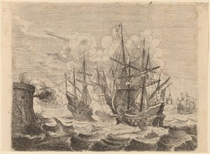 Victoire de Heemskerck sur la flotte espagnole à Gibraltar - Willem Basse