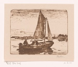 Homme dans un voilier - Willem Bastiaan Tholen (signed by artist)