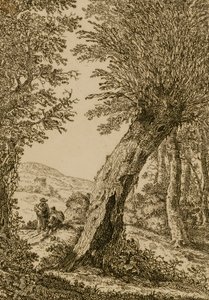 Paysage avec saule