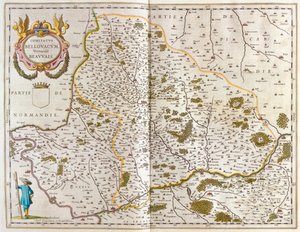 Beauvais, dans "Theatrum Orbis Terrarum, sive Atlas Novus" de Willem Blaeu, Amsterdam