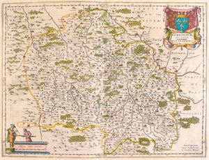 Berri, Nivernois, Borbonnois, dans "Theatrum Orbis Terrarum, sive Atlas Novus" de Willem Blaeu, Amsterdam
