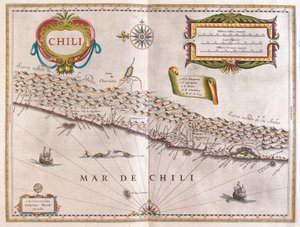 Chili, dans "Theatrum Orbis Terrarum, sive Atlas Novus" de Willem Blaeu, Amsterdam