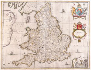 Angleterre, dans "Theatrum Orbis Terrarum, sive Atlas Novus" de Willem Blaeu, Amsterdam - Willem Blaeu