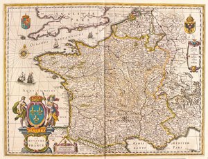 France, dans "Theatrum Orbis Terrarum, sive Atlas Novus" de Willem Blaeu, Amsterdam