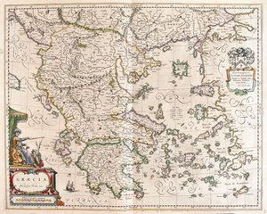 Grèce, dans "Theatrum Orbis Terrarum, sive Atlas Novus" de Willem Blaeu, Amsterdam