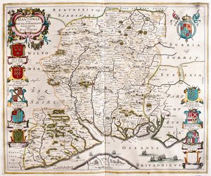 Hampshire et Southampton, dans "Theatrum Orbis Terrarum, sive Atlas Novus" de Willem Blaeu, Amsterdam - Willem Blaeu