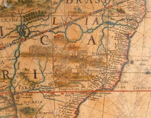 Grande paire de globes de bibliothèque, le terrestre 1645/48, le céleste après c.1630