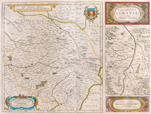 Lymoges - Clermont - Ferrand, dans "Theatrum Orbis Terrarum, sive Atlas Novus" de Willem Blaeu, Amsterdam