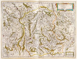 Nivernais, Nievre, dans "Theatrum Orbis Terrarum, sive Atlas Novus" de Willem Blaeu, Amsterdam