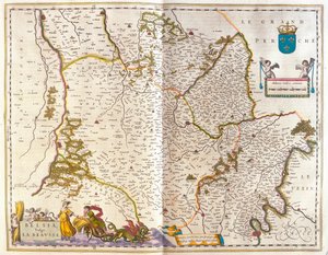 France du Nord, béret, dans "Theatrum Orbis Terrarum, sive Atlas Novus" de Willem Blaeu, Amsterdam