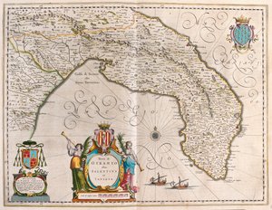 Otranto, Salento, Lecce, Puglia, Italie, dans "Theatrum Orbis Terrarum, sive Atlas Novus" de Willem Blaeu, Amsterdam