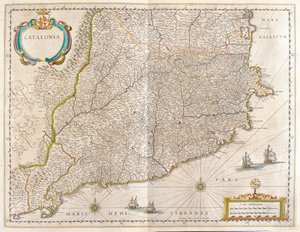 Province de Catalogne, Espagne, dans le "Theatrum Orbis Terrarum, sive Atlas Novus" de Willem Blaeu, Amsterdam - Willem Blaeu
