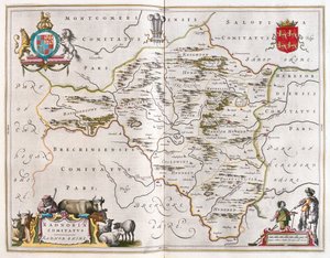 Radnorshire, dans "Theatrum Orbis Terrarum, sive Atlas Novus" de Willem Blaeu, Amsterdam - Willem Blaeu