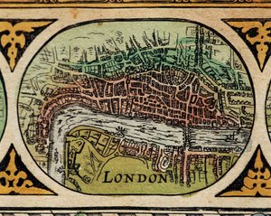 Représentation de la ville de Londres. Détail d