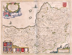 Somerset, dans "Theatrum Orbis Terrarum, sive Atlas Novus" de Willem Blaeu, Amsterdam