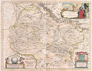 Ombrie, Italie, dans "Theatrum Orbis Terrarum, sive Atlas Novus" de Willem Blaeu, Amsterdam