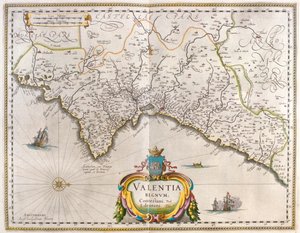 Valence, dans "Theatrum Orbis Terrarum, sive Atlas Novus" de Willem Blaeu, Amsterdam