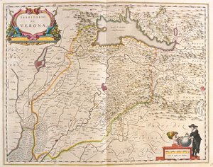 Vérone, Italie, dans "Theatrum Orbis Terrarum, sive Atlas Novus" de Willem Blaeu, Amsterdam