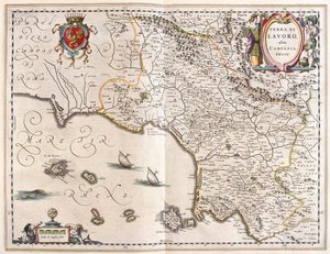 région de Campanie, Italie, dans "Theatrum Orbis Terrarum, sive Atlas Novus" de Willem Blaeu, Amsterdam - Willem Blaeu