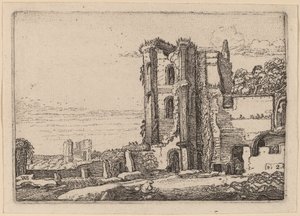 Tour en ruine à droite du centre - Willem Buytewech