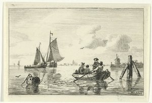 Quatre hommes dans une barque - Willem Gruyter jr.