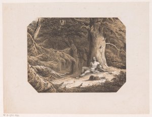 Homme à moitié dévêtu dans la forêt - Willem Jacob Hofdijk