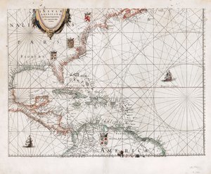 Insvlæ Americanæ in Oceano Septentrionali cum terris adjacentibus. LOC 2003630536 - Willem Janszoon Blaeu
