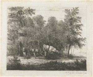 Paysage avec un homme près d