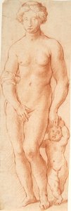 Vénus et Amour. Groupe de sculptures vu de face