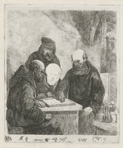 Moines jouant aux dames