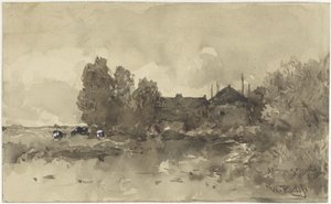 Paysage avec ferme