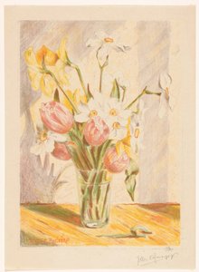 Tulipes et narcisses dans un vase - Willem Roelofs (II) (signed by artist)