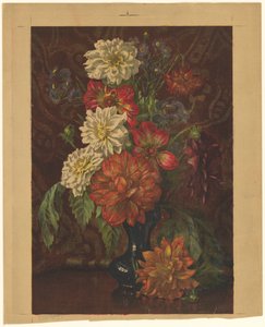 Vase avec dahlias - Willem Roelofs (II) (signed by artist)