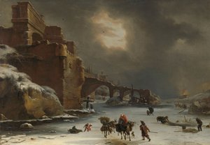 Murs de la ville en hiver, vers 1650-70