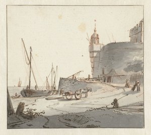 Vue sur un port près d